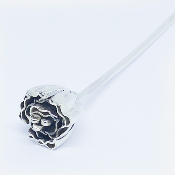 'Vivee' stg silver silver flower stick