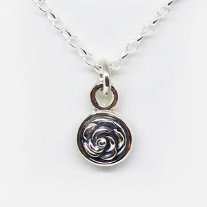Oxidised Sterling silver double side rose pendant (chain sold separately)