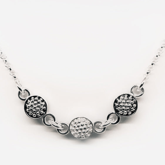 Sterling silver triple raspberry necklace