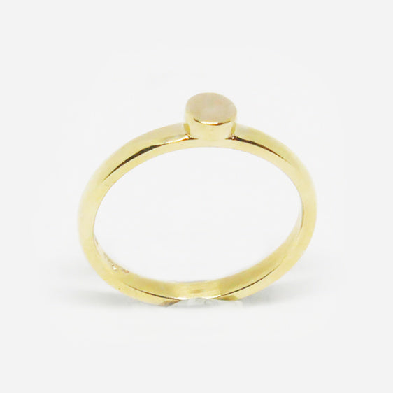 9ct gold textured round stacker ring