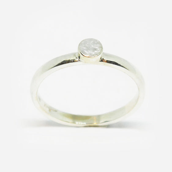 Sterling silver textured round stacker ring
