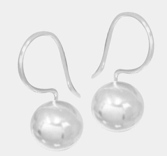 Sterling Silver drop ball earrings