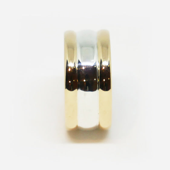 9ct gold and sterling triple band ring