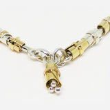 Handmade Sterling Silver and 9ct gold necklace