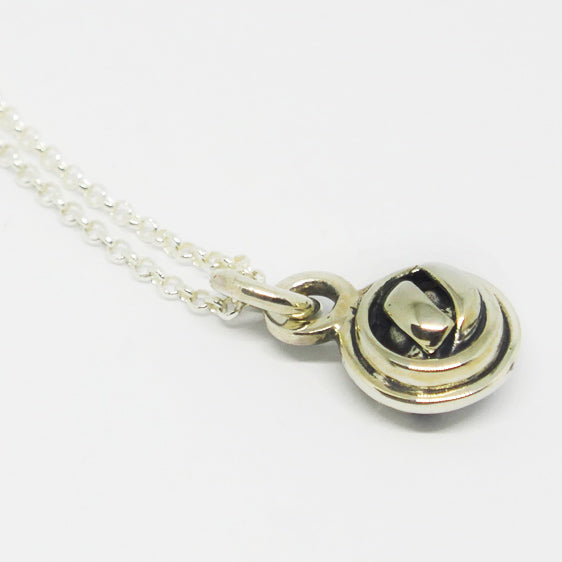 Sterling silver oxidised double knot ball pendant (chain sold separately)