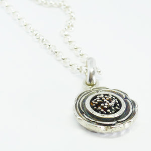 "Marg" short pendant oxidised sterling silver (Chain sold separately)