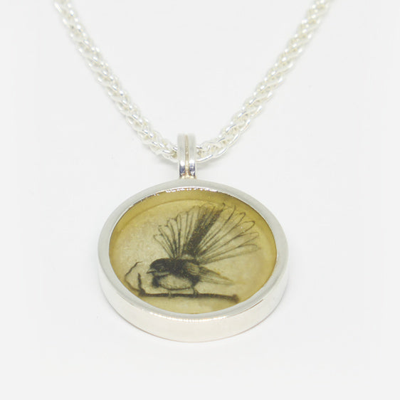 Sterling silver & resin fantail pendant (chain sold separately)