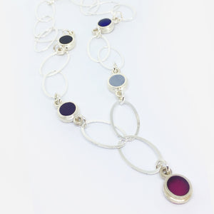 Winter colours resin and Sterling Silver necklace