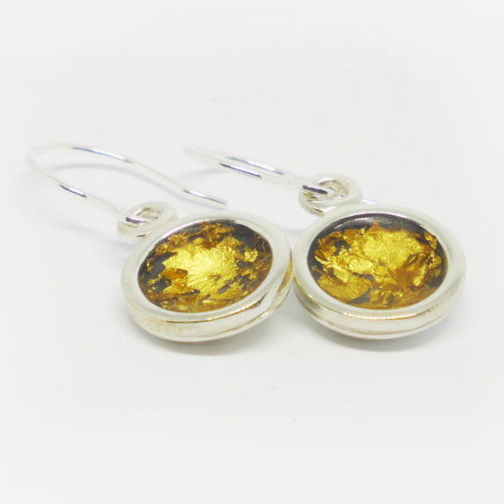 Sterling silver & 24ct gold leaf drop earrings