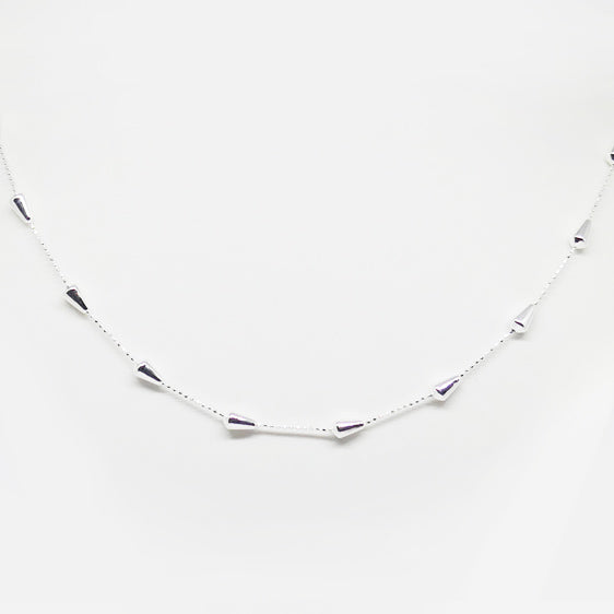 Sterling silver 45cm intermittently spaced spheres necklace