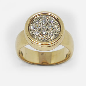 9ct gold and diamond round cluster ring