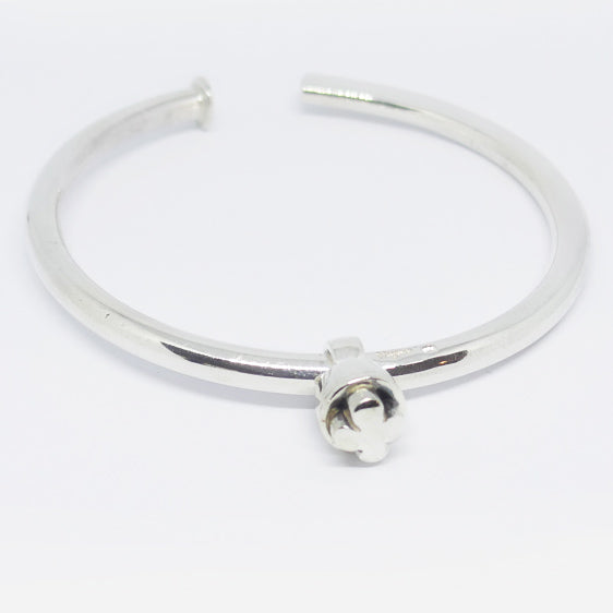 Sterling Silver forged tapered bangle with slider