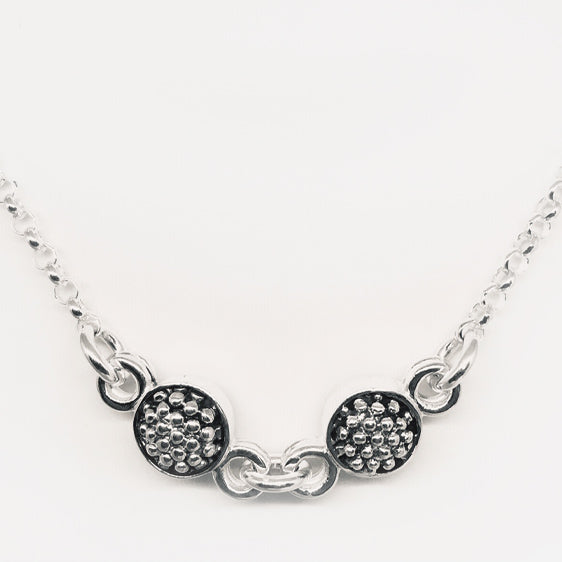 Sterling Double, double sided oxidised raspberry necklace