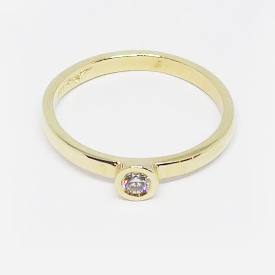 9ct rose gold 0.07ct diamond stacker ring