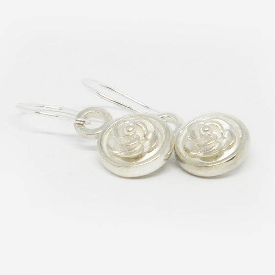 Sterling Silver double sided rose drop earrings
