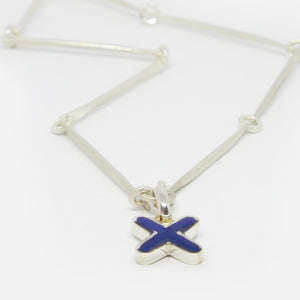 Sterling Silver and cobalt ink resin cross pendant (chain sold separately)