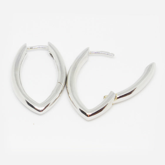 Sterling Silver marquise shaped huggies